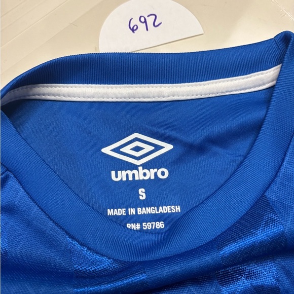 UMBRO Italia Men’s Crew Neck Striped Jersey T-Shirt Size Small Blue Italy - Picture 6 of 6